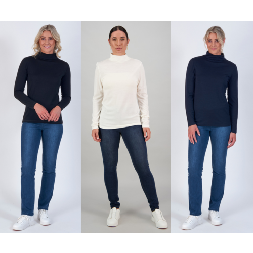 Vassalli Merino Polo Neck Top