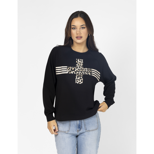 Stella and Gemma Everyday Sweater Leopard Cross