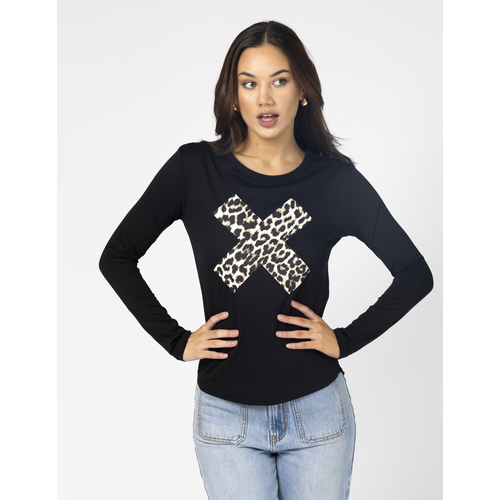 Stella and Gemma Long Sleeve Tee Leopard Cross
