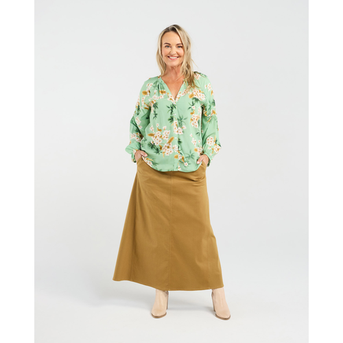 Blackstone Jasmine Shirred Sleeve Top