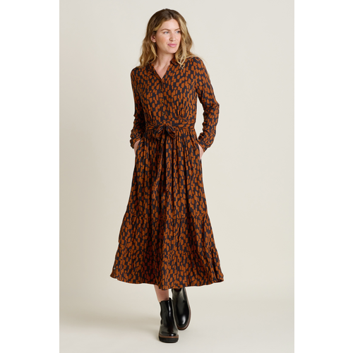Brakeburn Brush Strokes Maxi Shirt Dress