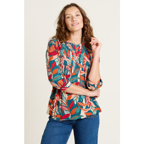 Brakeburn Evergreen Leaves Blouse