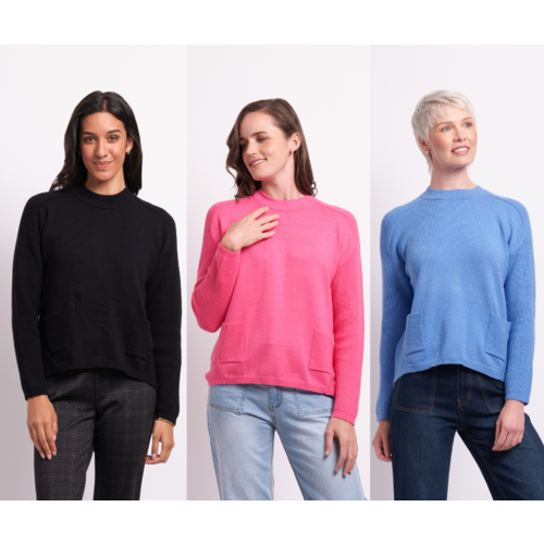 Memo High Neck Button Back Jumper