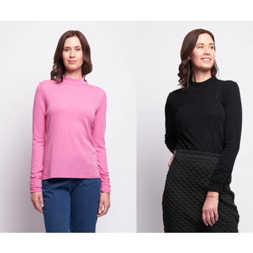 Foil Rouched Sleeve Top
