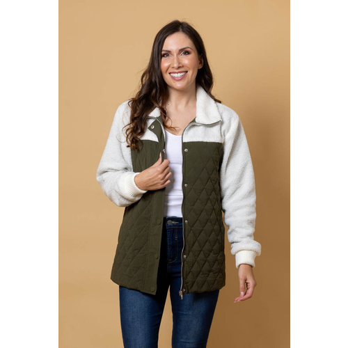 Charlo Finley Quilted Sherpa Jacket