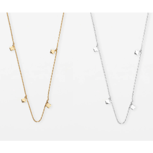 Stella + Gemma Necklace with solid Flowers