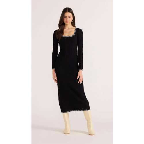 Mink Pink Sana Blanket Stitch Knit Dress