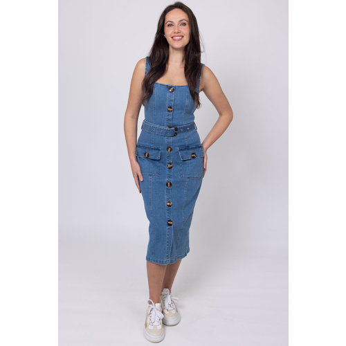 Honey Denim Mandy Midi Dress