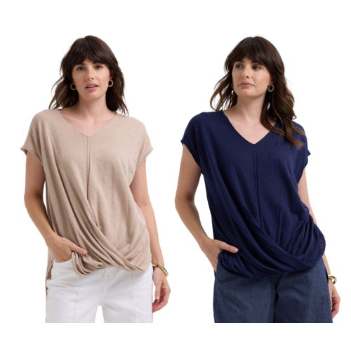 LD & Co Linen Drape Top