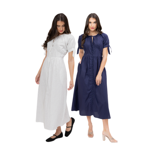 Leila & Luca Eternity V Neck Dress