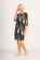 Foil Fluted Sleeve Shift Dress