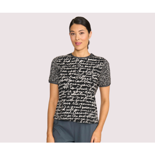 Memo Contrast Rib T Shirt