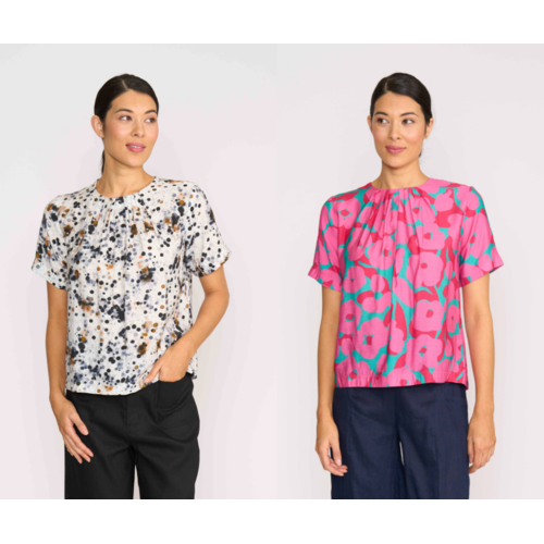 Foil Pleat Neck Top