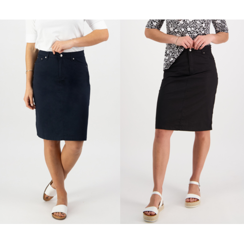Vassalli Poplin Skirt with Back Vent