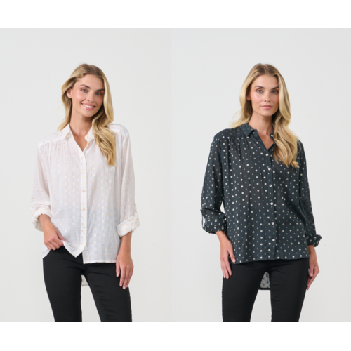 Holmes & Fallon Jacquard Lurex Spots Shirt