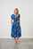 Holmes & Fallon Palms Print Shirred Waist Dress