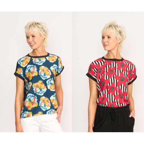 Memo Contrast Trim Top