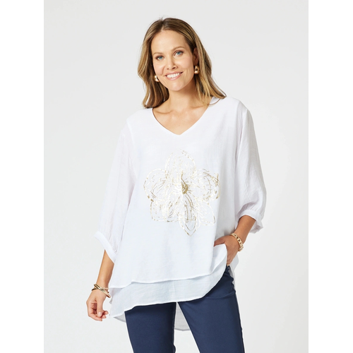 Clarity Gold Flower 2 in 1 Top