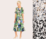 Foil Shirred Bodice Midi Dress