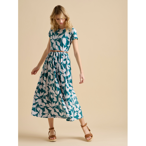 Brakeburn Woodland Leaves Maxi Jersey Dress