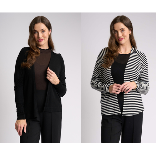 Foil Essent Gather Back Cardi