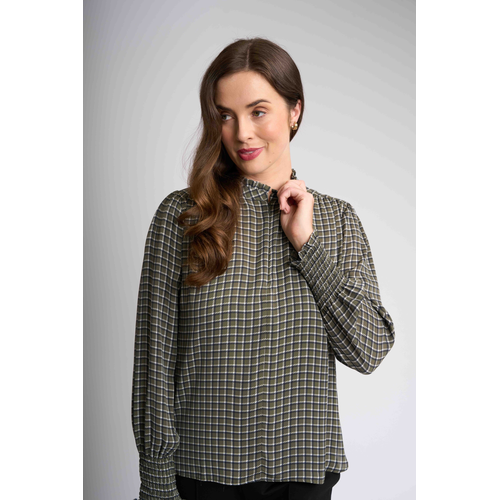 Foil Zipped Up Blouse