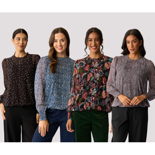 Memo Pintuck Front Blouse