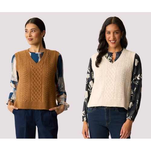 Memo Cable Knit Vest