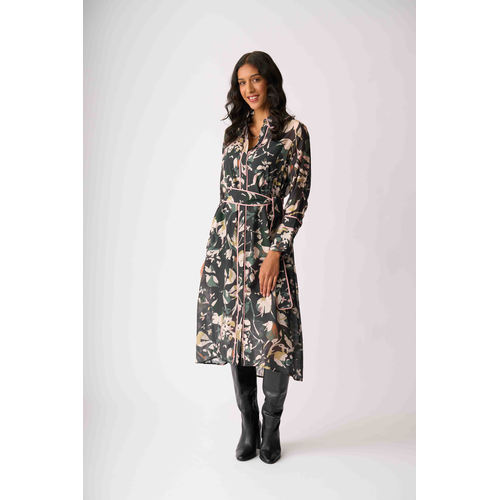 Foil Pipe Up Shirt Dress