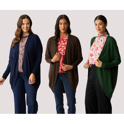 Foil Open Front Cardigan