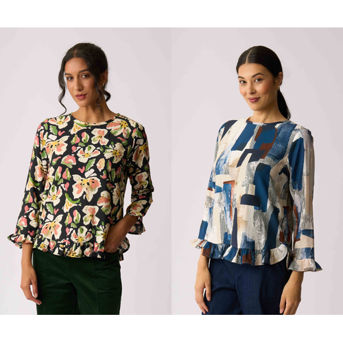 Preen Gathered Scoop Hem Top