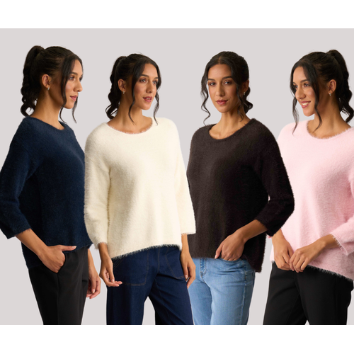 Foil Boxy Hi Low Jumper