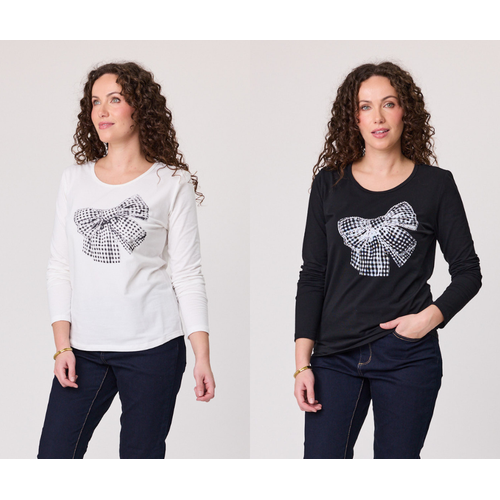 Classified Diamante Bow T-Shirt