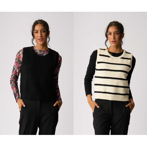 OH3 Contrast Cable Knit Vest