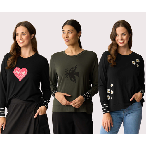 Foil Stripe Cuff Top