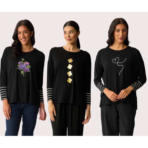 Foil Blocked Stripe Top