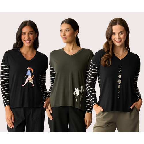 Foil Combo Print Top