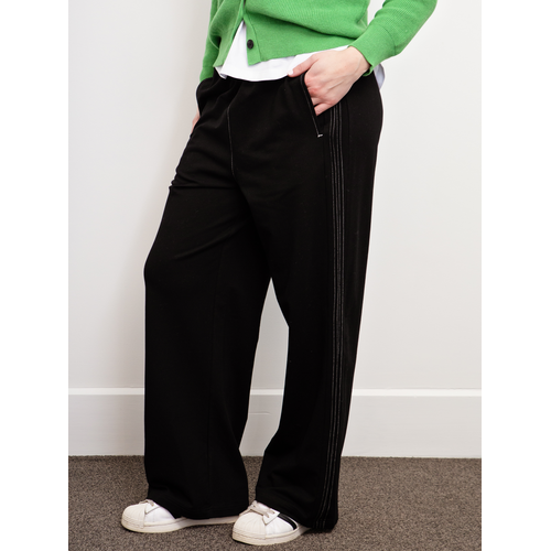 White on Black Wide Leg Pant