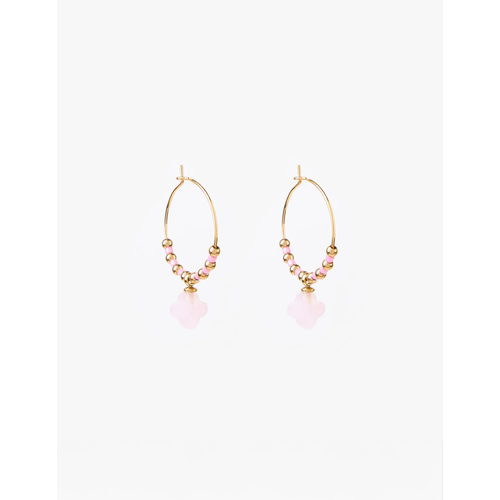 Stella + Gemma Pink Hoop Earring