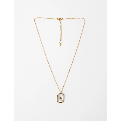Stella + Gemma Sq Shell Necklace