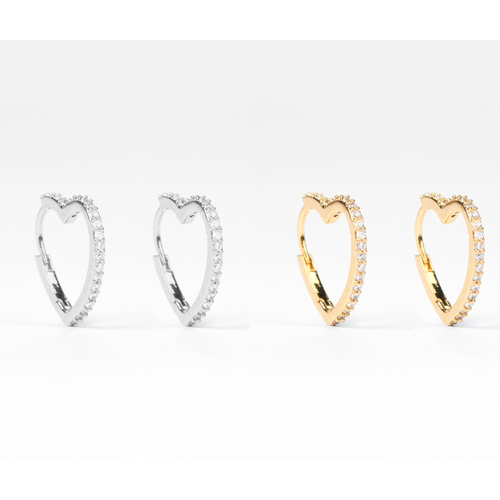 Stella + Gemma Heart Crystal Earring