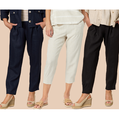 Gordon Smith Jersey Waist Linen Pant