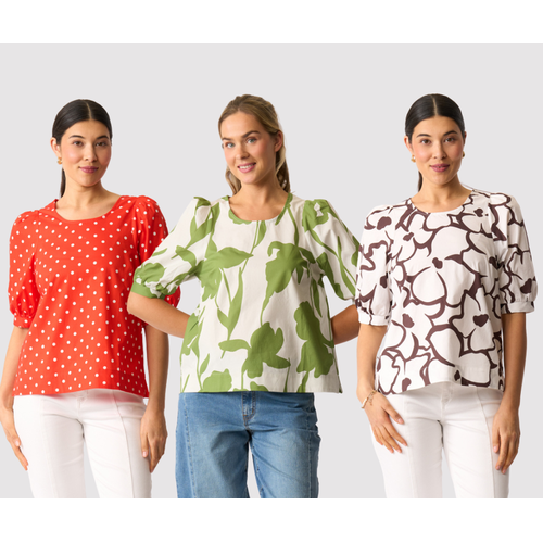 Foil Scoop Neck Swing Top