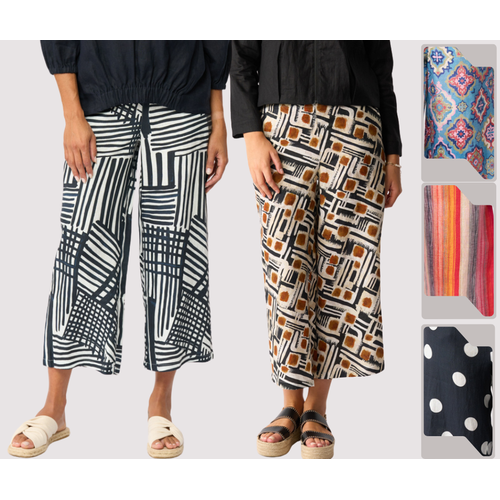 Foil Wide Leg Cropped Trousers