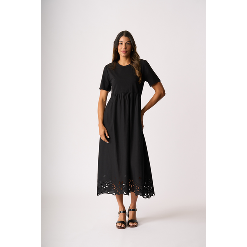 Memo Contrast Detail Swing Dress
