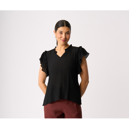 OH3 Ruffles V Neck Top