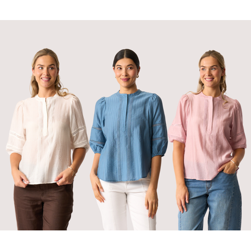 OH3 Check & Lace Blouse