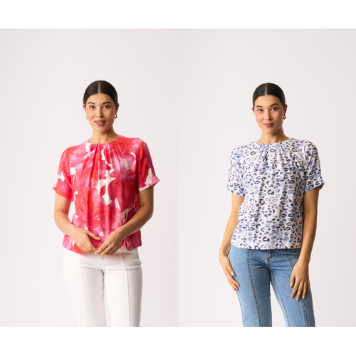 Foil Pleat Neck Top