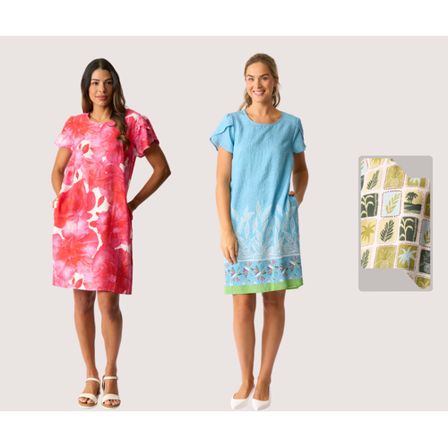 Foil Tulip Sleeve Dress