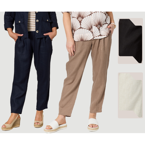 Gordon Smith Jersey Waist Linen Pant